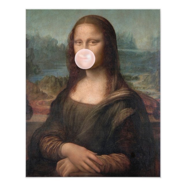 Foto Mona Lisa Soplando Chicle Rosa (Frente)