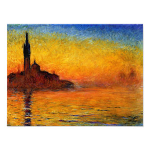 Foto Monet - Crepúsculo de Venecia, arte famoso