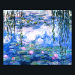 Foto Monet Pink Water Lilies<br><div class="desc">Una imagen de los nenúfares rosados de Monet con hermosos nenúfares de agua rosada flotando en un tranquilo estanque azul con colchonetas de lirios. Un gran regalo de Monet para los amantes del impresionismo y del arte francés. Impresionismo natural sereno con flores y paisajes pintorescos de estanques.</div>