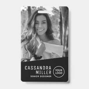 Foto monocroma Tarjeta de identificación personali
