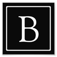 Monograma clásico simple | Texto negro con blanco