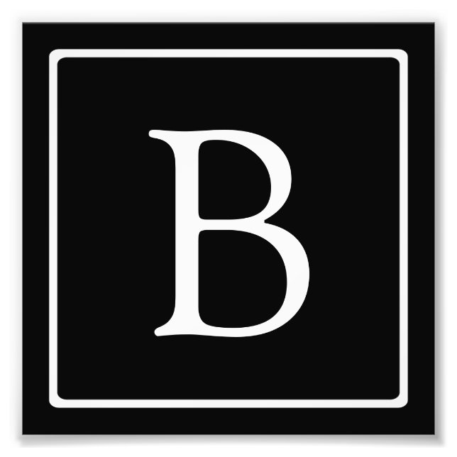 Foto Monograma clásico simple | Texto negro con blanco (Frente)