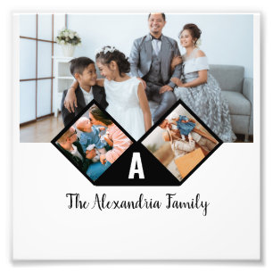 Foto Monograma de la familia personalizada de 3 collage