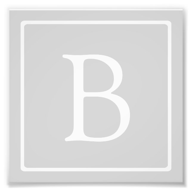 Foto Monograma gris claro simple (Frente)