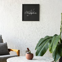 Monograma único personalizado de nombre blanco y n