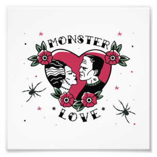 Foto Monster Love Bride de Frankenstein Vintage Tattoo