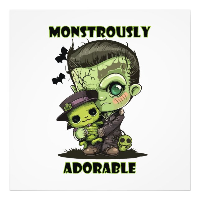 Foto Monstruo de Frankenstein lindo con peluche (Frente)