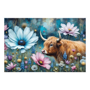 Foto Montañas Cosmos de color floral de vaca de montaña