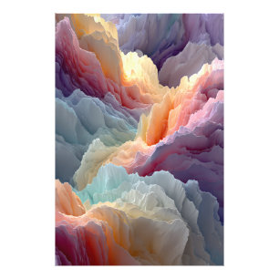 Foto Montañas de Arcoíris Pastel Surrealista Paisaje de