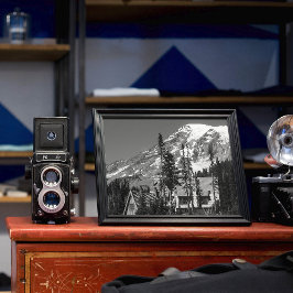 Foto Monte Rainier Negro y Blanco