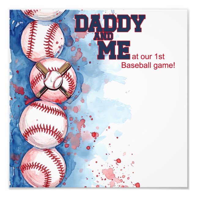 Foto Monto fotográfico de papá y yo, juego de béisbol c (Frente)