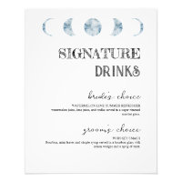 Moon Phases Signature Bebe Boda Bar Poster