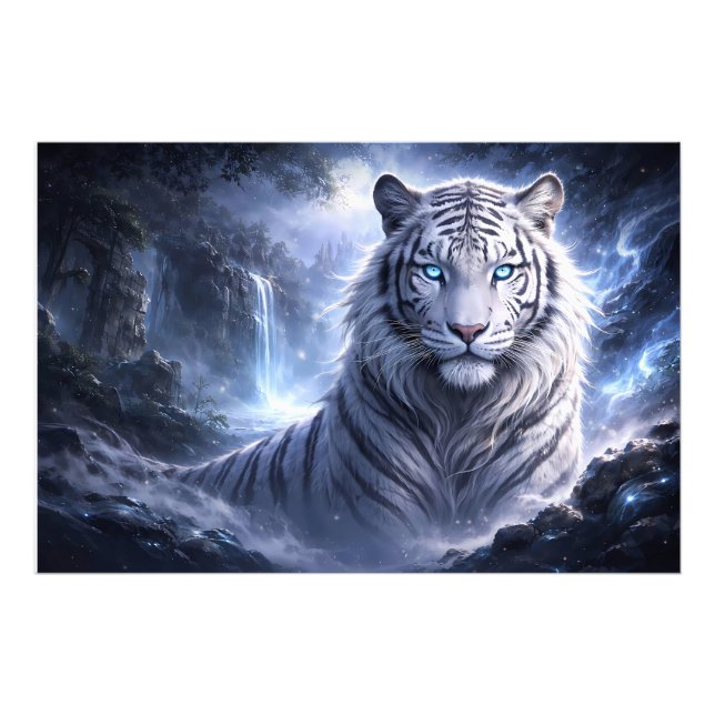 Foto Moonlit White Tiger Guardian – Blue Fantasy Spirit (Frente)