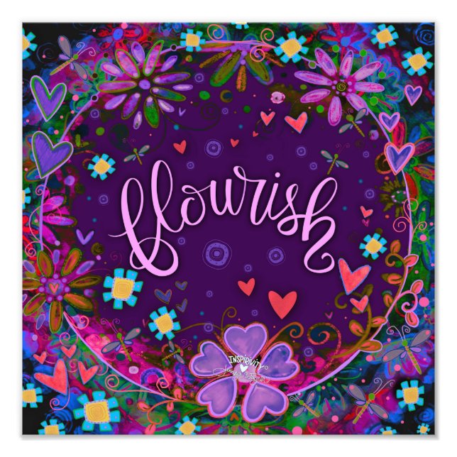 Foto Morado Florecimiento Inspirador Bonito floral card (Frente)