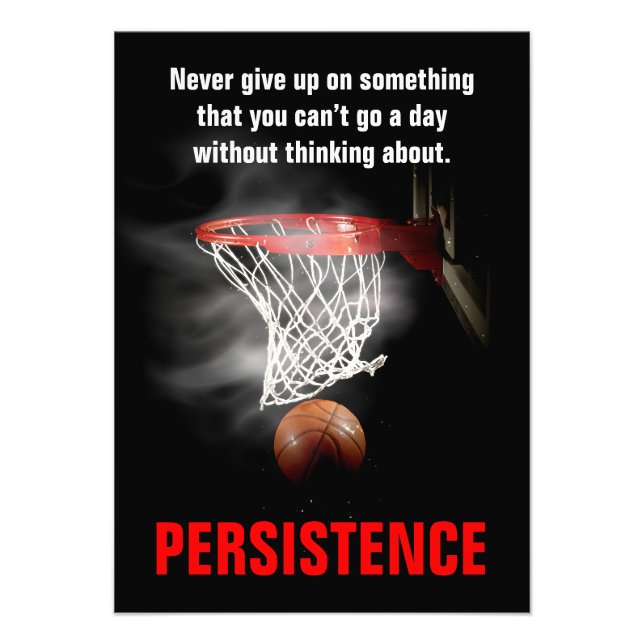 Foto Motivación Inspiradora del baloncesto de persisten (Frente)