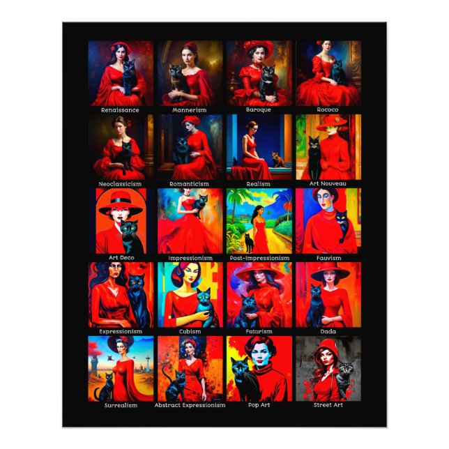 Foto Movimientos de arte de gatos negros con vestimenta (Frente)