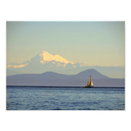 Foto Mt. Baker y Sailboat - Puget Sound, Washington
