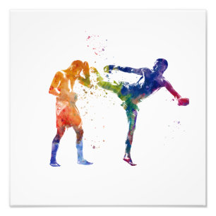 Foto Muay thai in watercolor