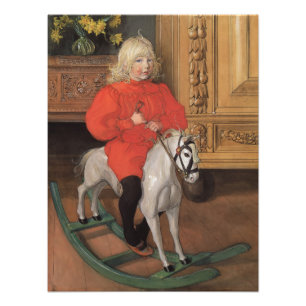 Foto Muchacho de Carl Larsson Murre en caballo mecedora