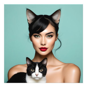 Foto Mujer artística con gato