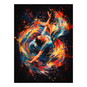 Foto Mujer Bailando Dinámica Remolino de Colores Abstra