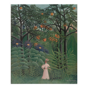 Foto Mujer caminando en un bosque exótico, Henri Rousse