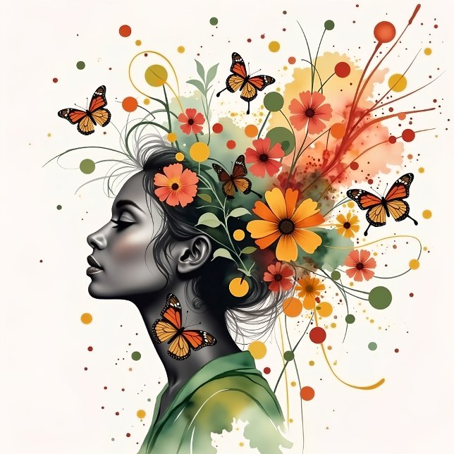 Foto Mujer con mariposas y flores (3 de 4) (Subido por el creador)