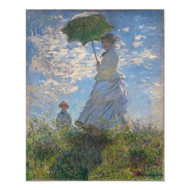 Foto Mujer con parasol | Paisaje francés (Frente)
