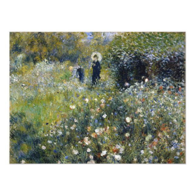 Foto Mujer con sombrilla en un jardín por Auguste Renoi (Frente)