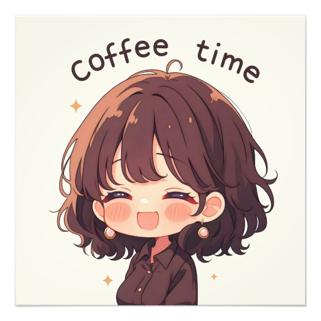 Foto Mujer de Anime Coffee Time (Frente)