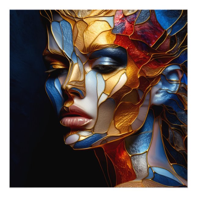 Foto Mujer De Vidrio Manchado - Armonía En Vidrio Y Pie (Frente)