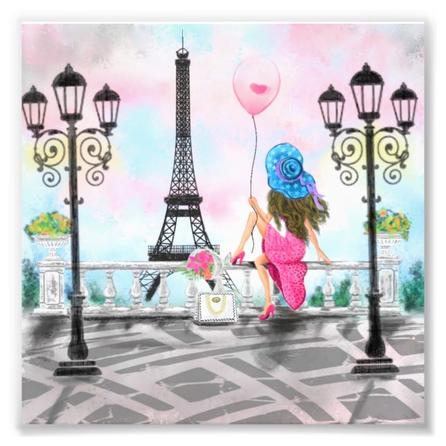 Foto Mujer en París Torre Eiffel (Frente)