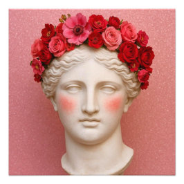 Foto Mujer floral antigua griega.
