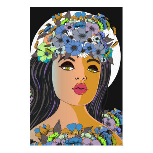 Foto Mujer Floral Corona de Flores