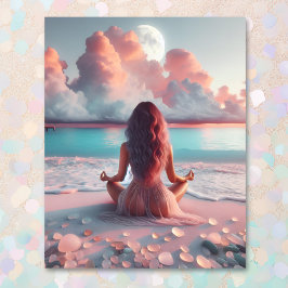 Foto Mujer hermosa meditando en Beach Blank