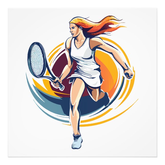 Foto mujer jugando tenis (Frente)