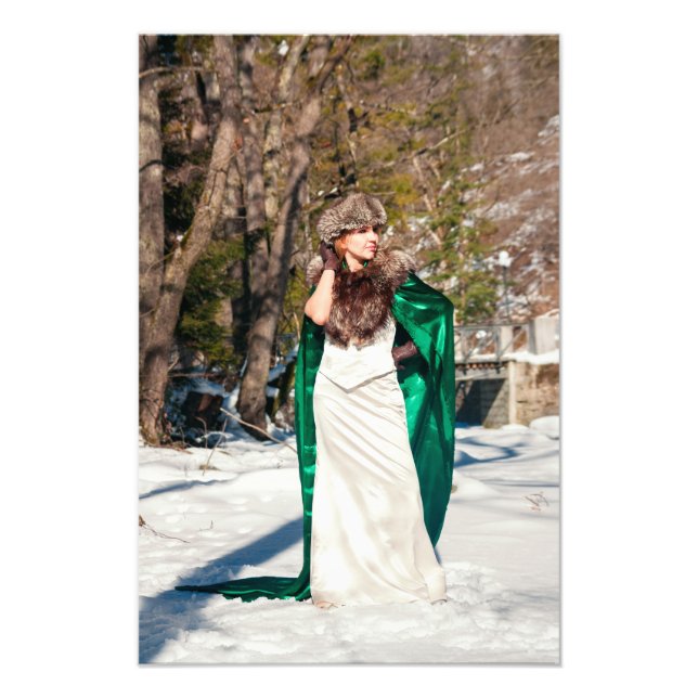 Foto Mujer retro en invierno (Frente)