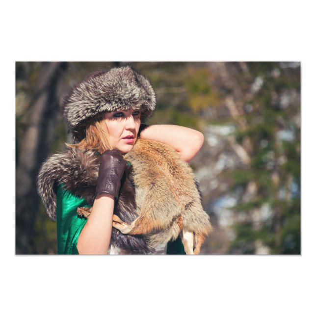 Foto Mujer retro en invierno (Frente)