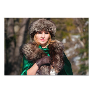 Foto Mujer retro en invierno