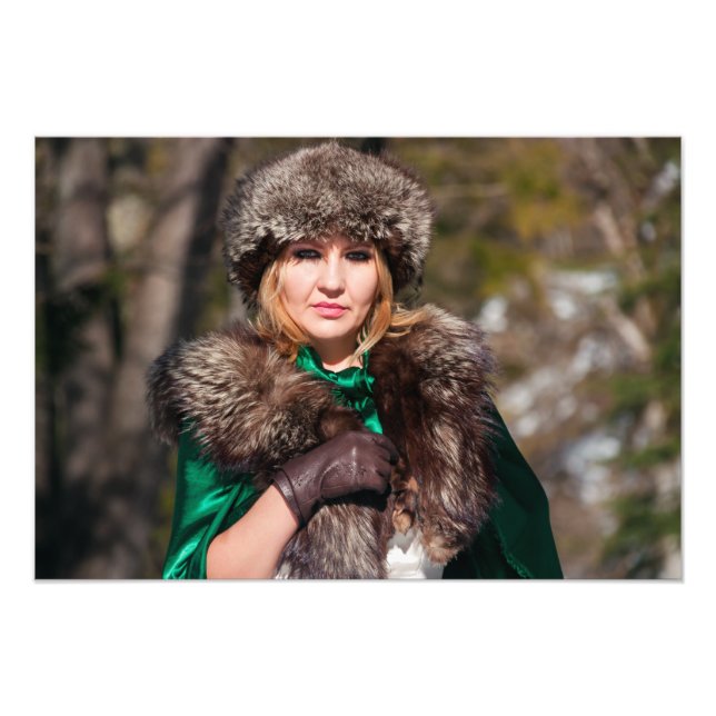 Foto Mujer retro en invierno (Frente)