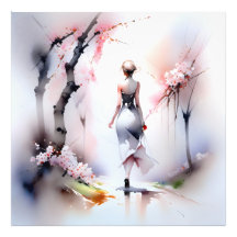 Mujer solitaria caminando