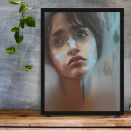 Foto Mujer triste Arte abstracto generado por IA