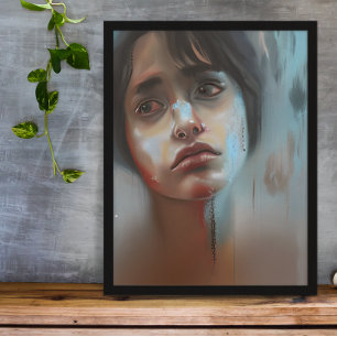 Foto Mujer triste Arte abstracto generado por IA