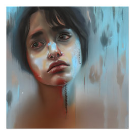 Foto Mujer triste Resumen arte generado por IA