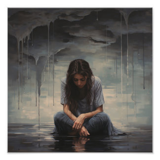 Foto Mujer triste sentada en el suelo