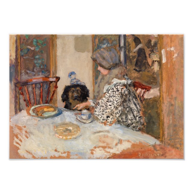 Foto Mujer y perro en la mesa | Paul Bonnard | (Frente)