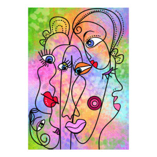 Foto Mujeres abstractas cara pintura estilo cubismo