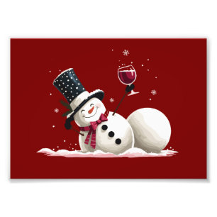 Foto Muñeco de nieve con regalo de Navidad de vino Fies
