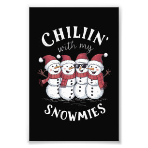 Foto Muñeco de nieve Navidad Relajándome Con Mis Amigos