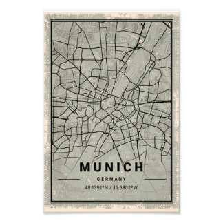Foto Munich germany map print poster canvas